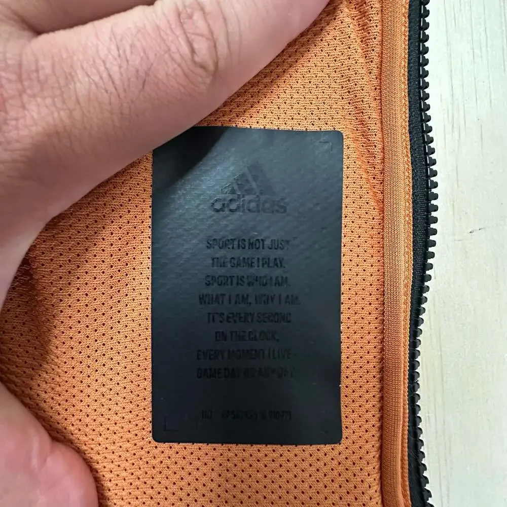 Adidas Z.N.E. Full-Zip Orange Fleece Hoodie Jacket XL